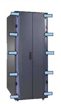 Frontal del armario Refrigeración activa / pasiva